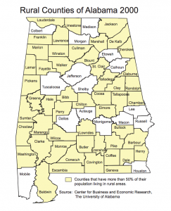 Rural Counties of Alabama 2000