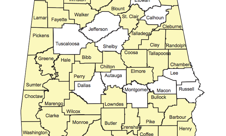 Rural Counties of Alabama 2000